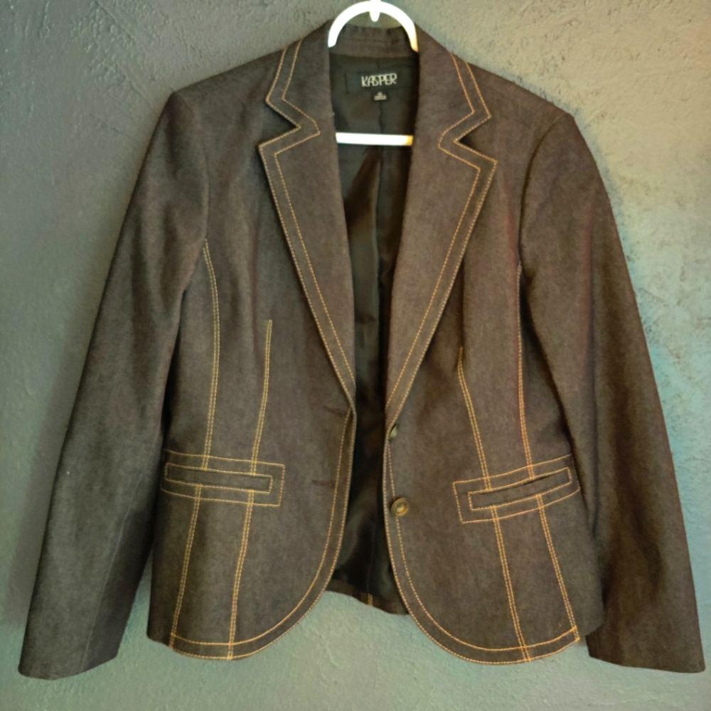 Kasper denim look ladies jacket, size 10
